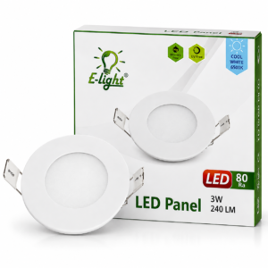 LED panel E-light 3W okrugli ugradni 6500K