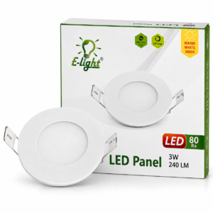 LED panel E-light 3W okrugli ugradni 3000K