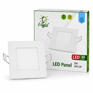 LED panel E-light 3W kvadratni ugradni 6500K