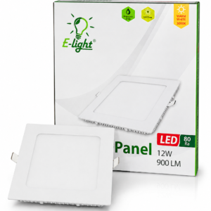 LED panel E-light 12W kvadratni ugradni 3000K