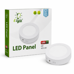 LED panel E-light 6W okrugli nadgradni 6500K