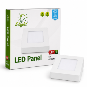 LED panel E-light 6W kvadratni nadgradni 6500K