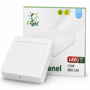 LED panel E-light 12W kvadratni nadgradni 6500K