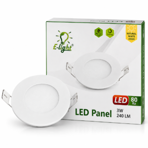 LED panel E-light 3W okrugli ugradni 4000K