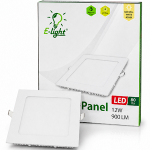 LED panel E-light 12W kvadratni ugradni 4000K