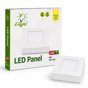 LED panel E-light 6W kvadratni nadgradni 4000K