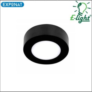 LED panel E-light 6W okrugli nadgradni 3000K crni