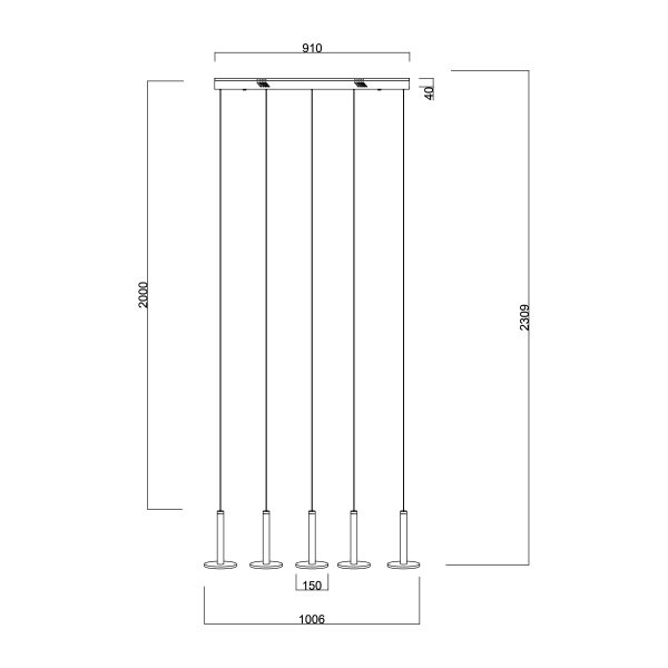 LED visilica Talisman MSL-1814303-5B 50W bijela ravna - Slika 4