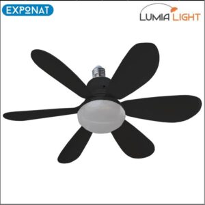 Ventilator sa LED žaruljom Lumia Light Motley crni