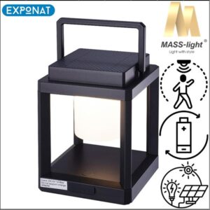 Vanjska stolna LED svjetiljka MASS-light Patron ML-2202B kvadratna solarna