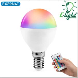 LED žarulja E-light G45 5W RGB E14 sa daljinskim