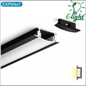 Aluminijski profil za LED traku E-light EL-0918 1m ugradni crni